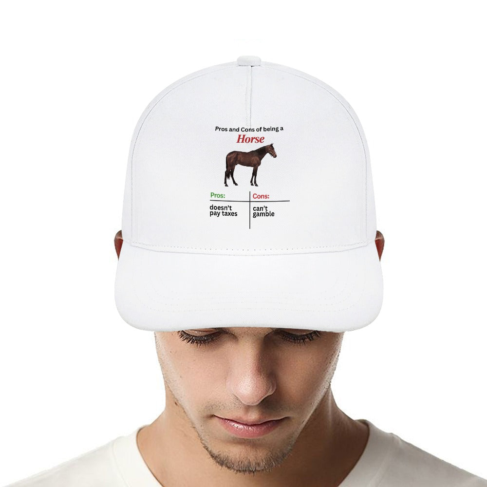 Horse Pros and Cons Cap — White