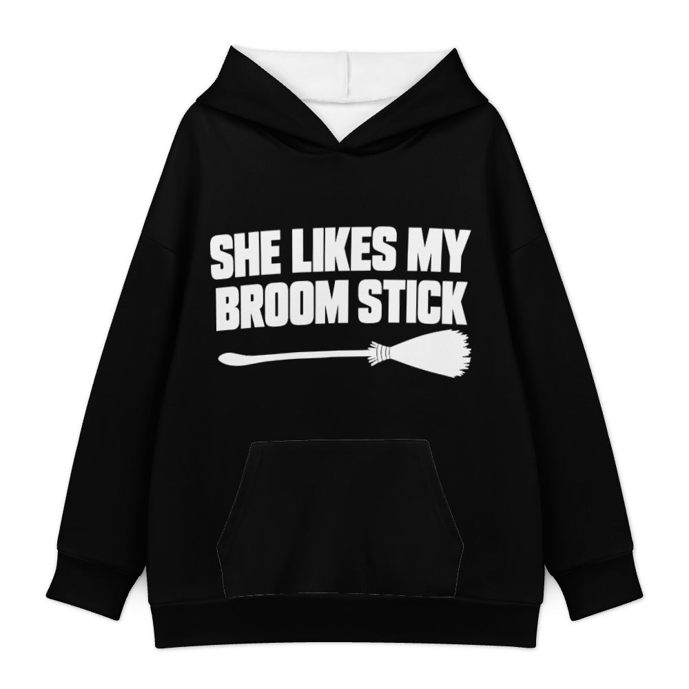 She Likes My Broom Stick – Halloween Couple Hoodie
