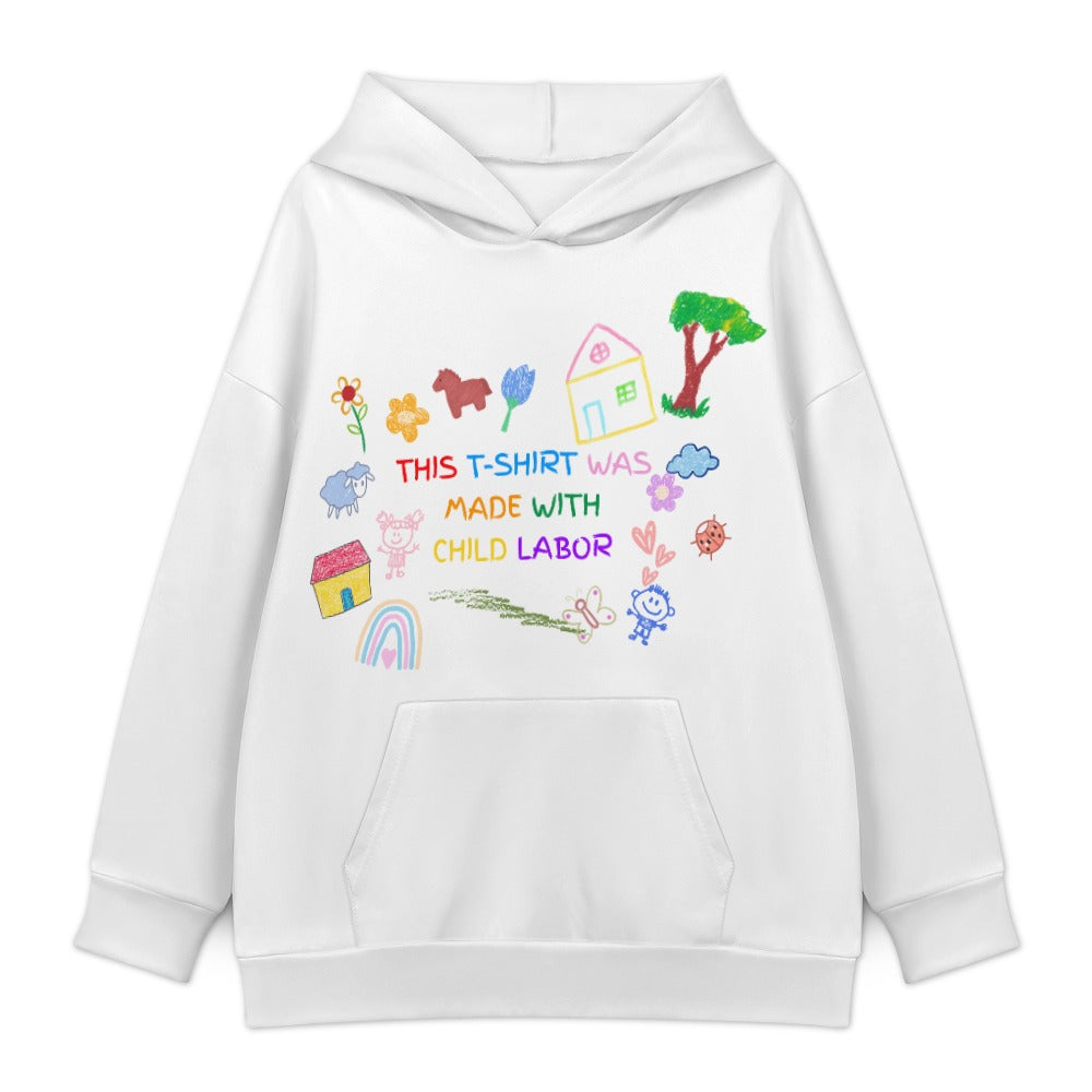 Child Labor Satire Hoodie — White