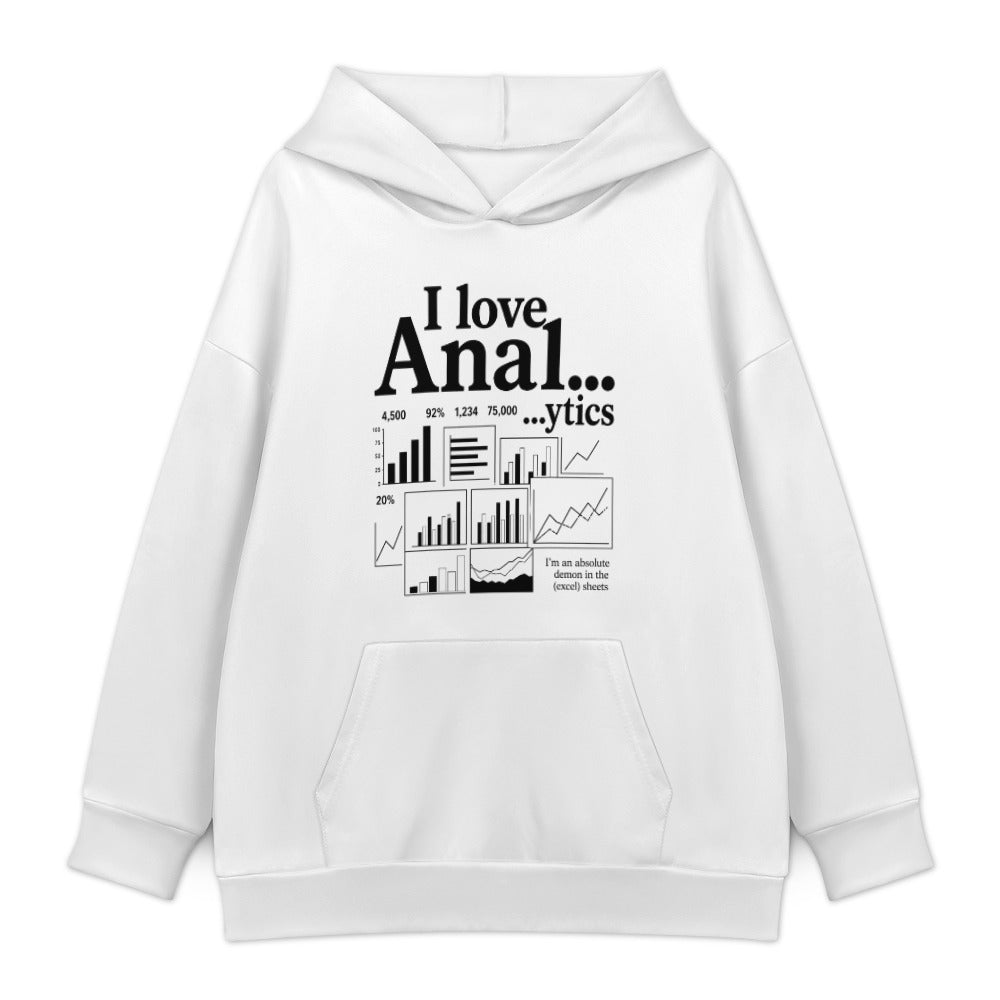 I Love Analytics Hoodie — White
