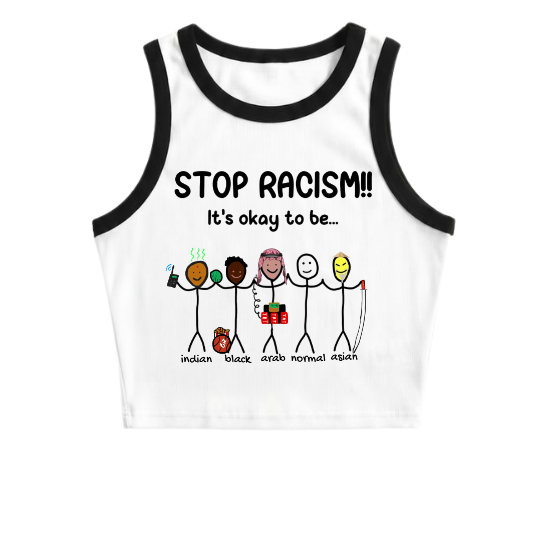 STOP RACISM! crop top