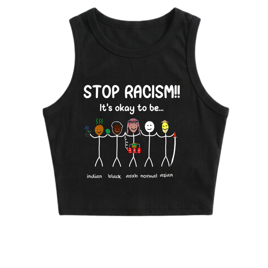 STOP RACISM! crop top