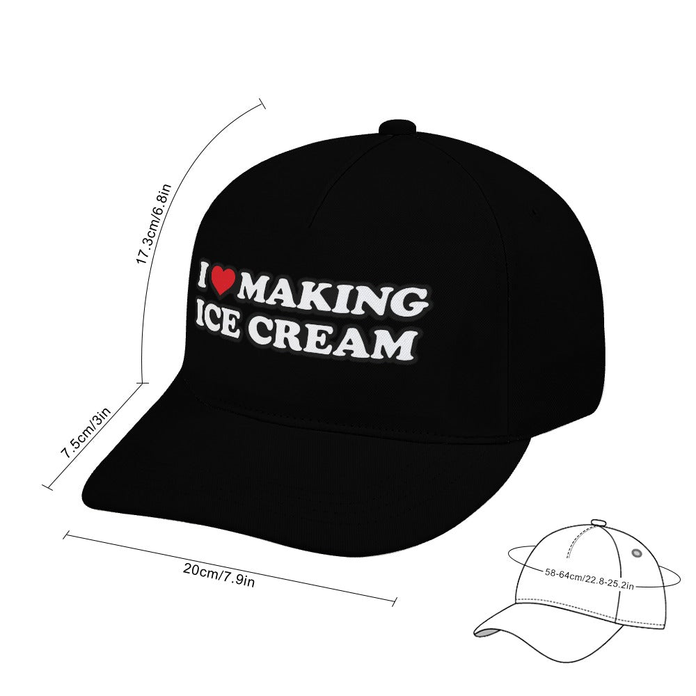 I Love Making Ice Cream Cap — Black