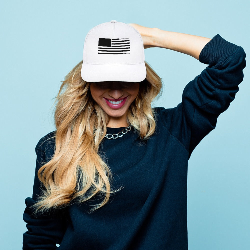 Redacted American Flag Cap — White