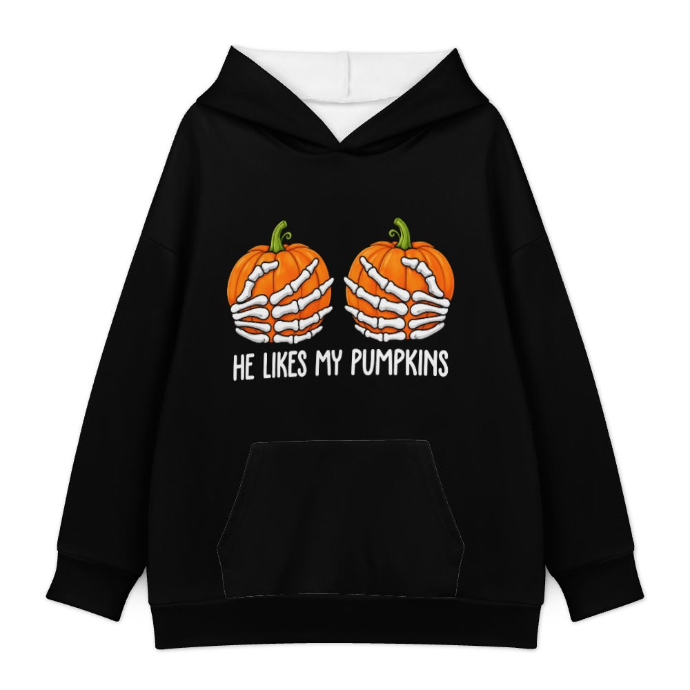 He Likes My Pumpkins – Halloween Couple Hoodie