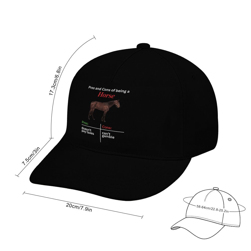 Horse Pros and Cons Cap — Black