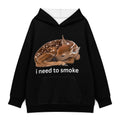 I Need to Smoke Fawn Hoodie — Black