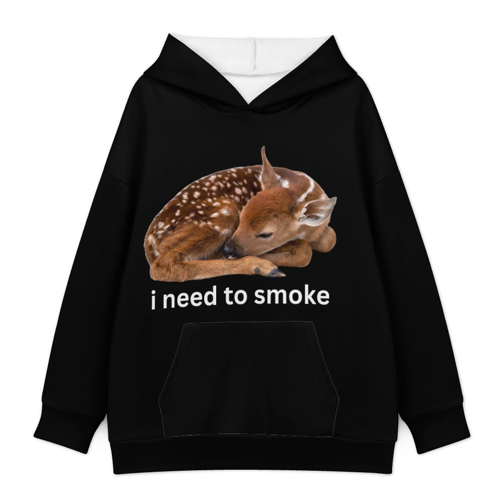 I Need to Smoke Fawn Hoodie — Black