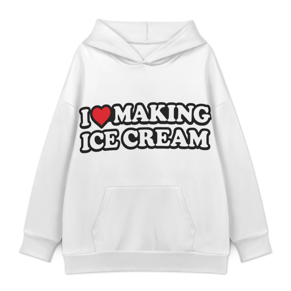 I Love Making Ice Cream Hoodie — White