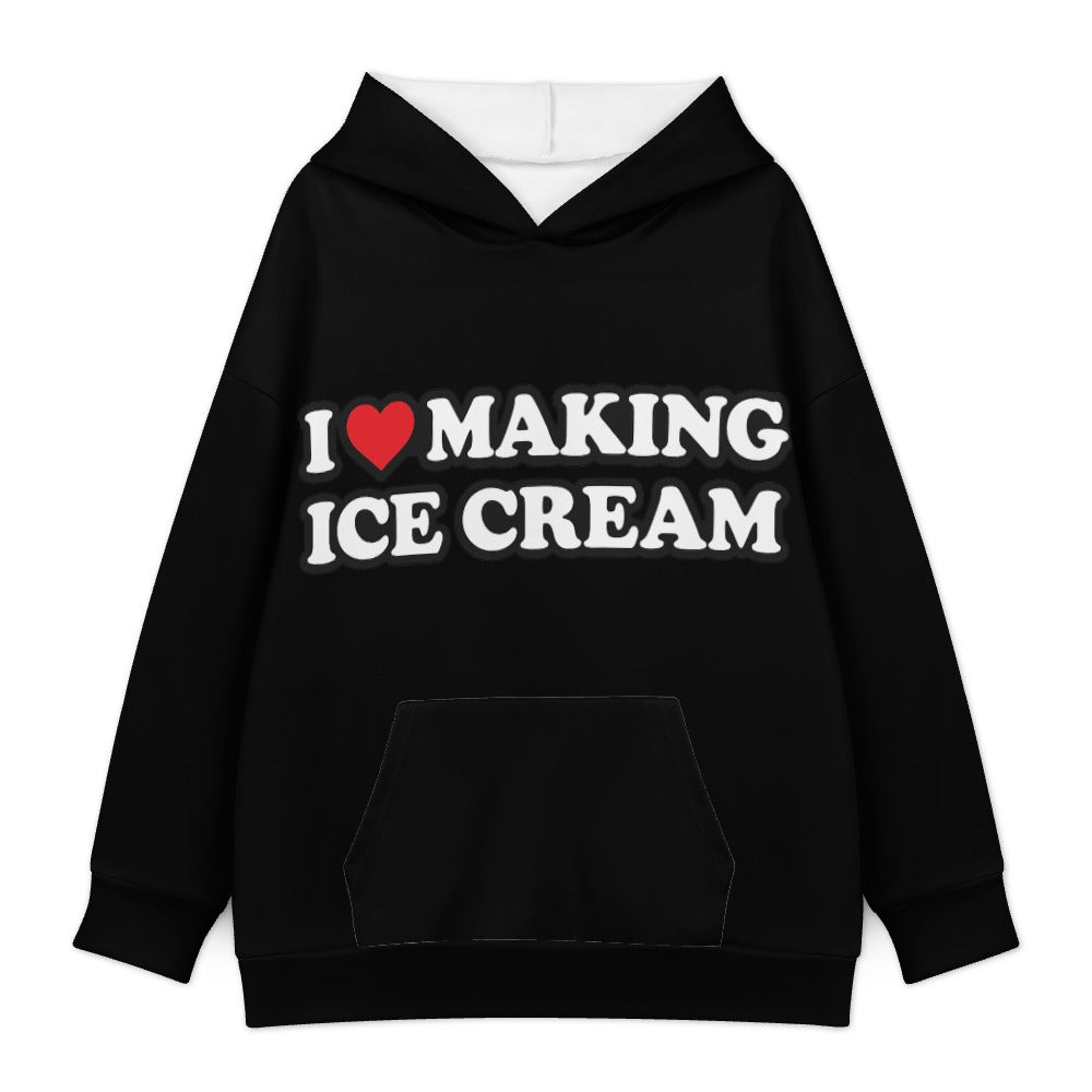 I Love Making Ice Cream Hoodie — Black