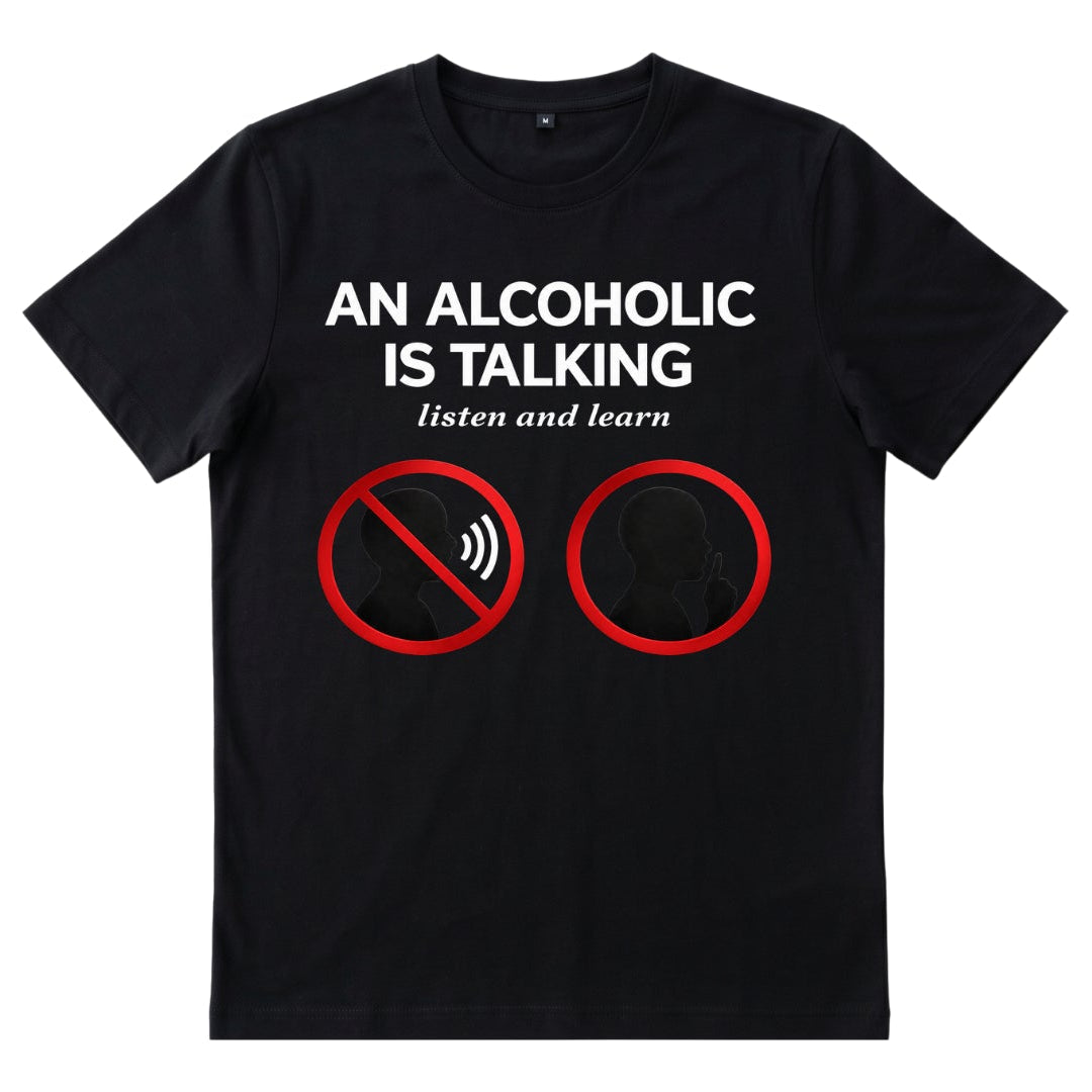 An alcoholic is talking