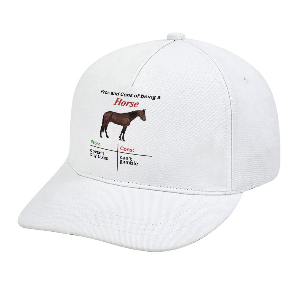 Horse Pros and Cons Cap — White