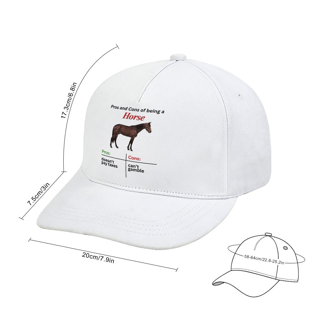 Horse Pros and Cons Cap — White