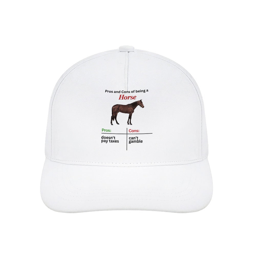 Horse Pros and Cons Cap — White