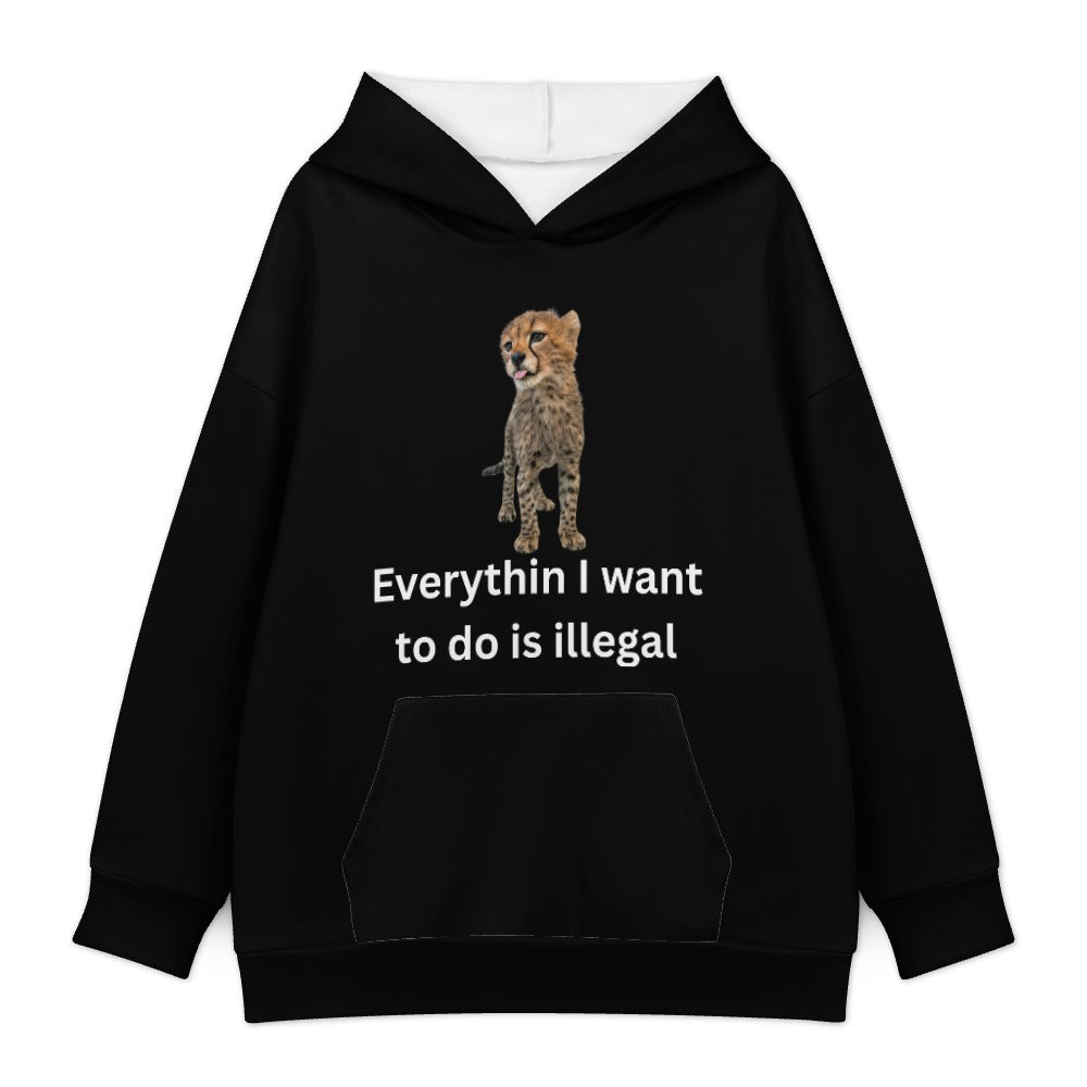 Everything I Want Is Illegal Cheetah Hoodie — Black