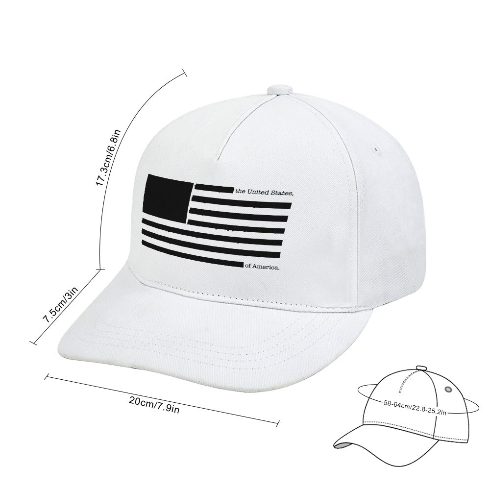 Redacted American Flag Cap — White