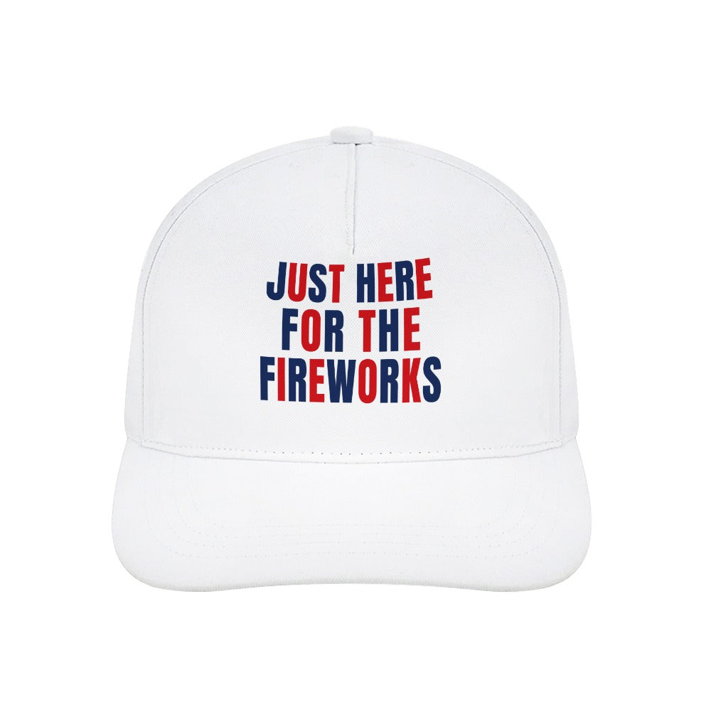 Just Here for the Fireworks Cap — White