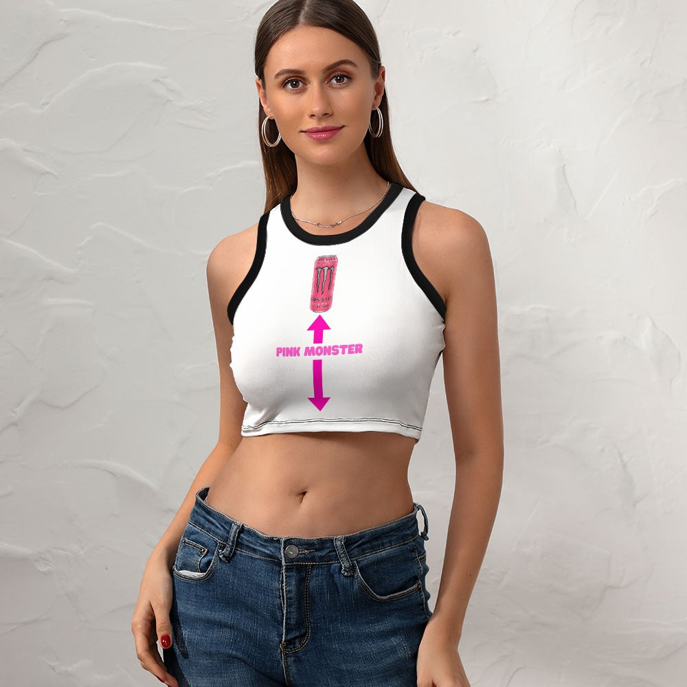 Pink Monster crop top model