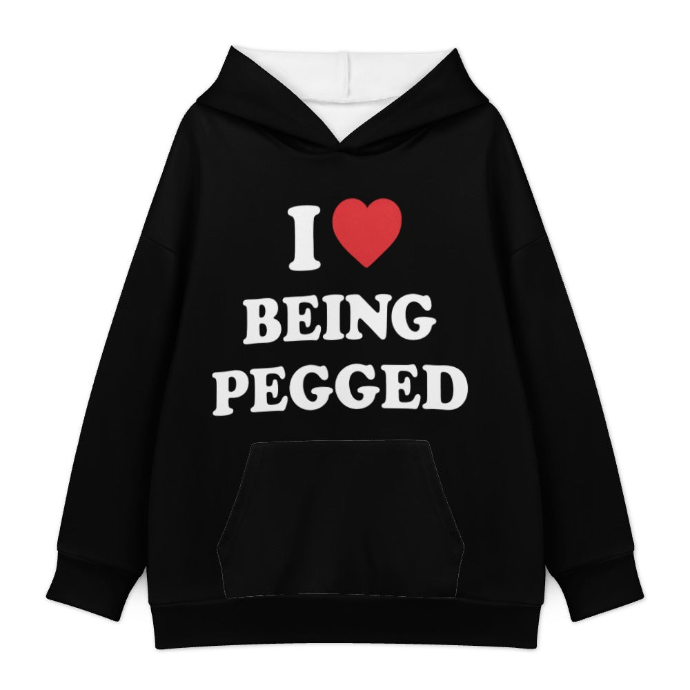 I Love Being Pegged Hoodie — Black
