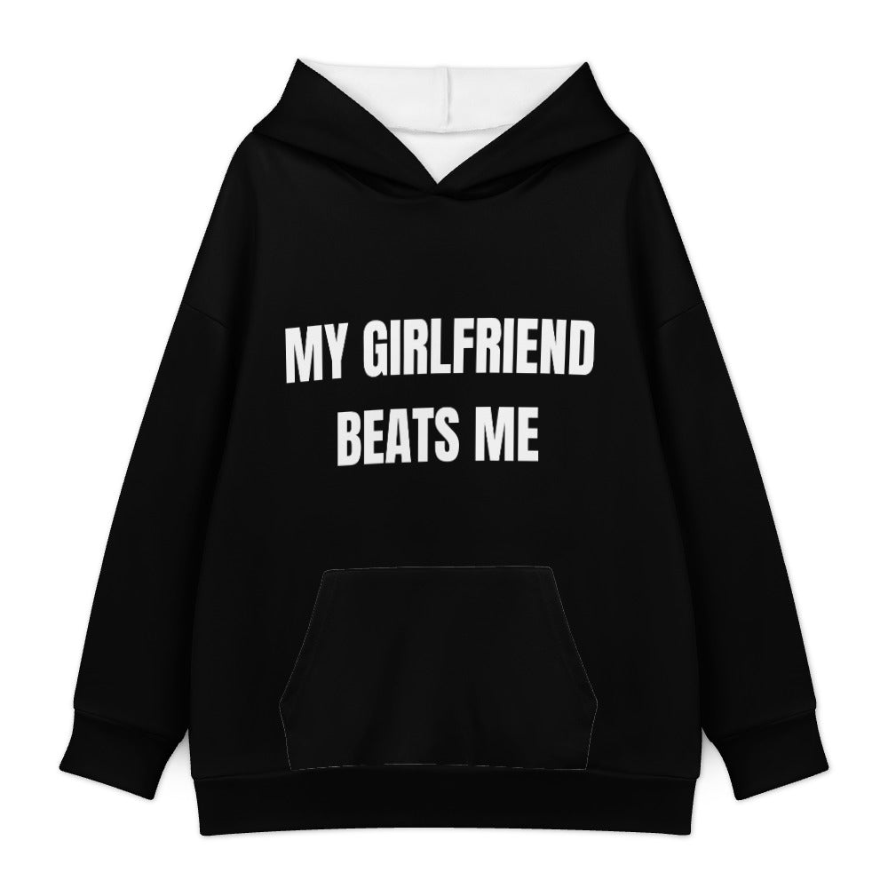 My Girlfriend Beats Me Hoodie — Black