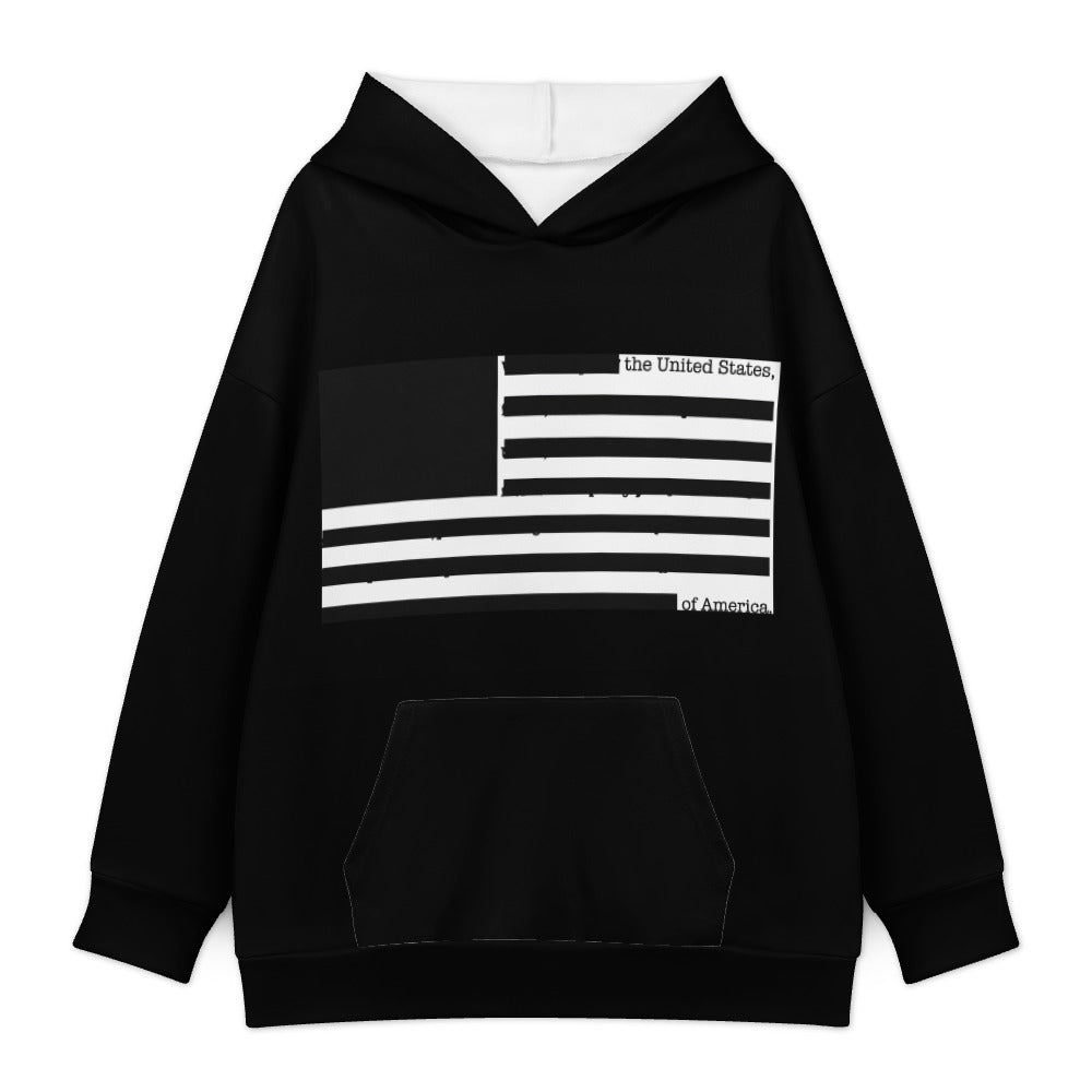 Redacted American Flag Hoodie — Black
